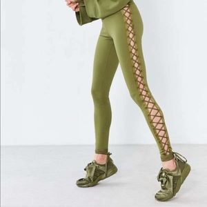 Fenty PUMA Green Lace Up Leggings